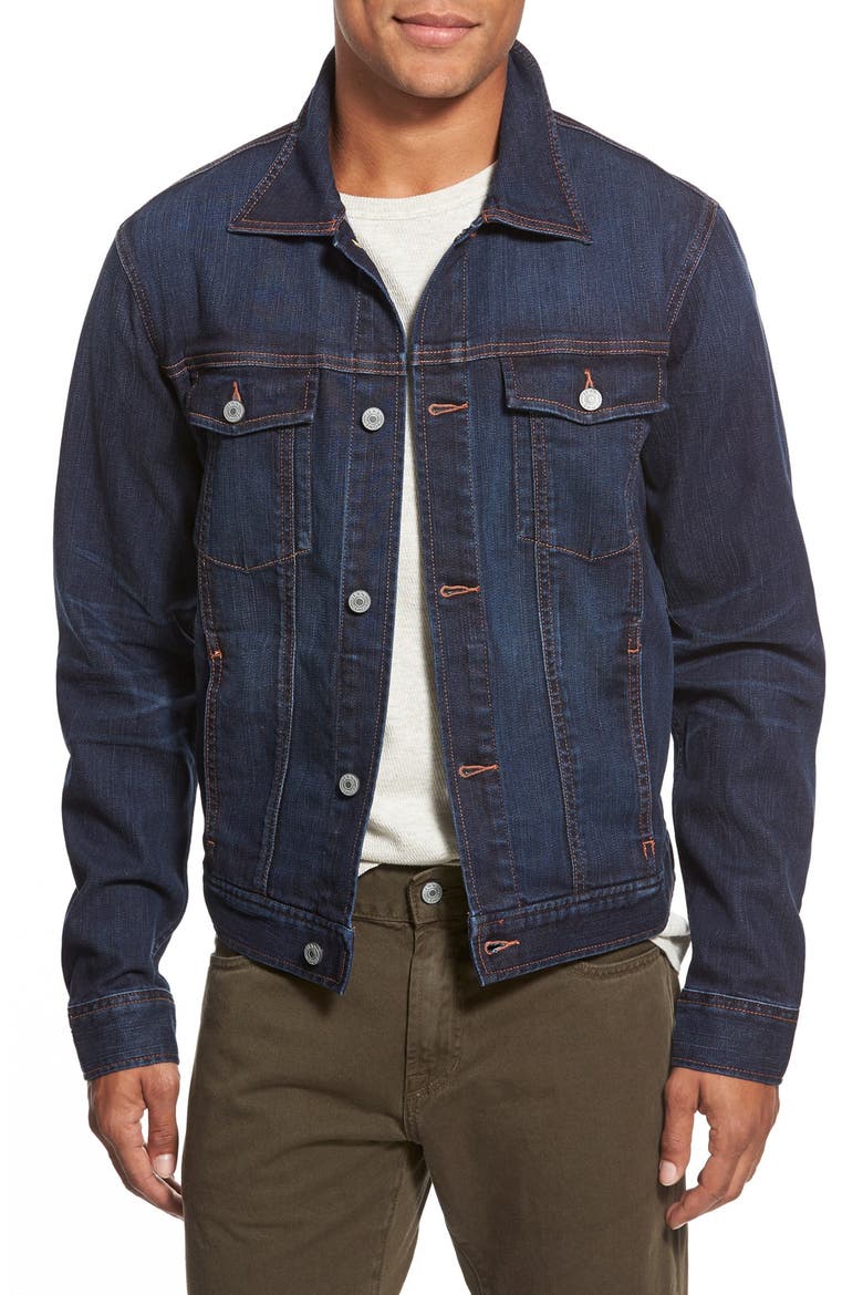 Denim Jacket, Main, color, DARK MID VINTAGE WASH