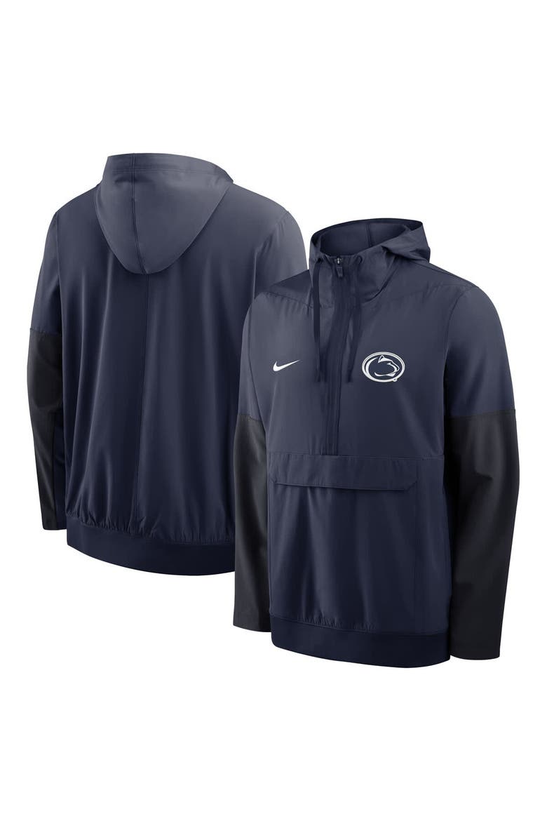 Men's Nike Navy Penn State Nittany Lions Anorak Half-Zip Hoodie Jacket, Alternate, color, Navy