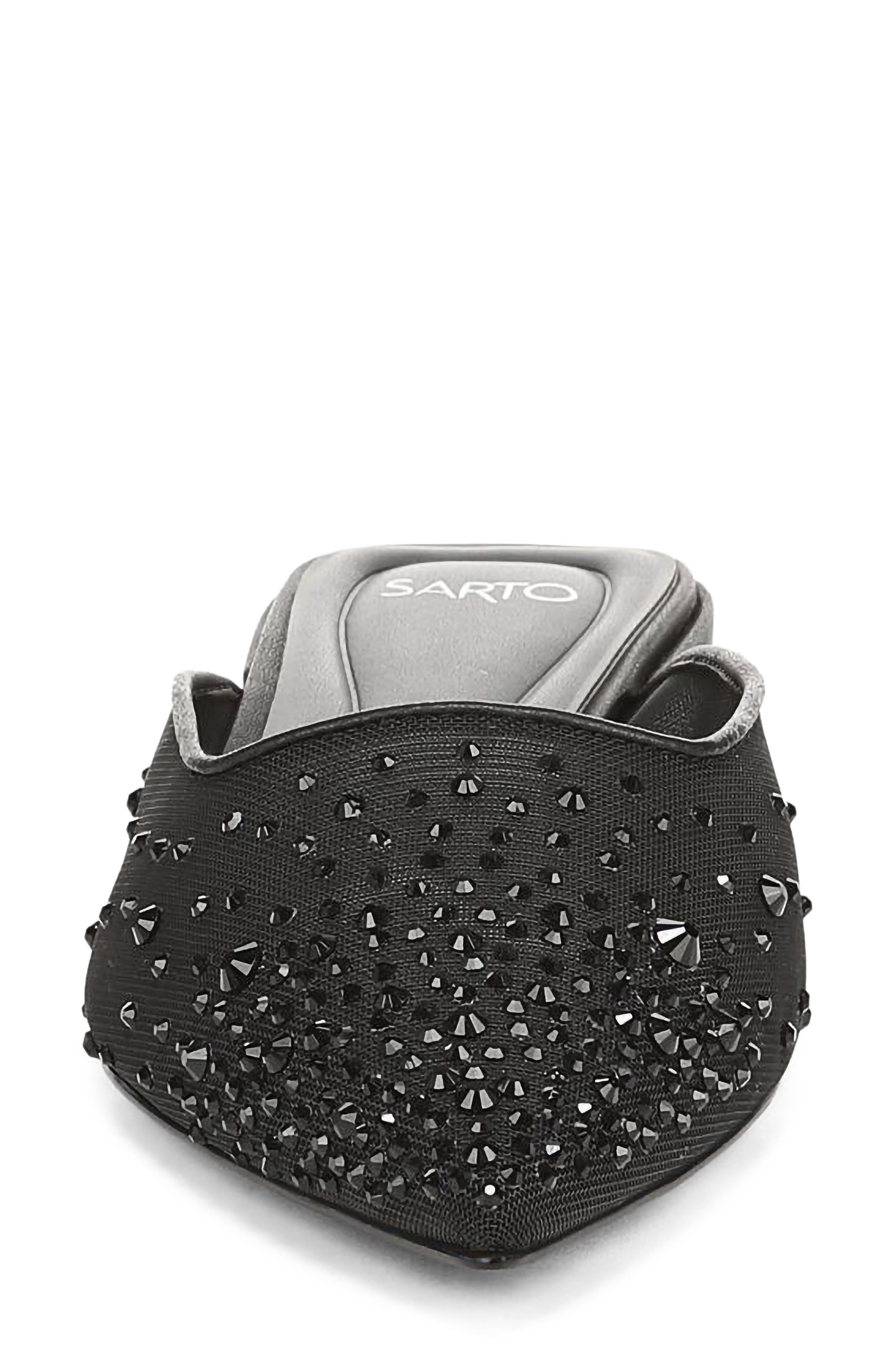Bennet Mesh Flat Mule, Alternate, color, BLACK MESH FABRIC