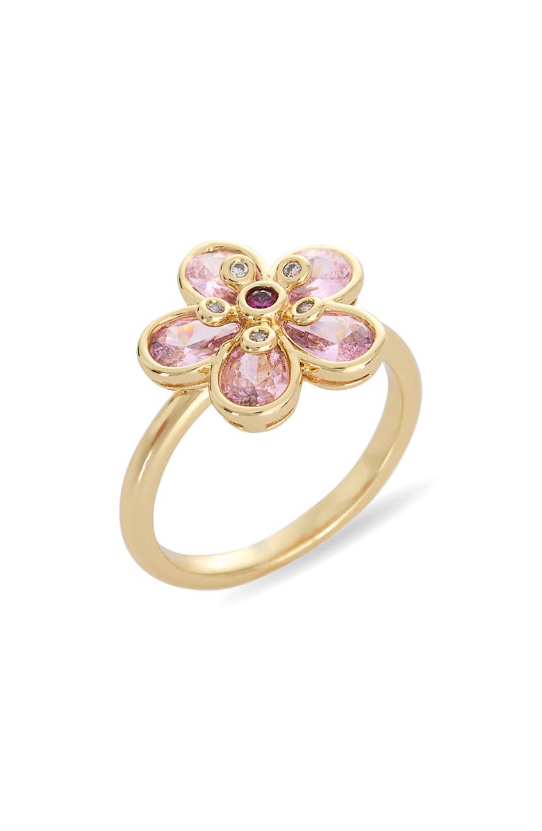 Covet Stone Flower Ring, Main, color, Pink Multi / Gold