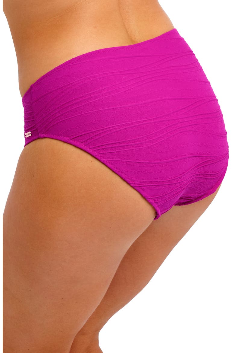 Beach Waves Mid Rise Bikini Bottoms, Alternate, color, BRIGHT FUCHSIA