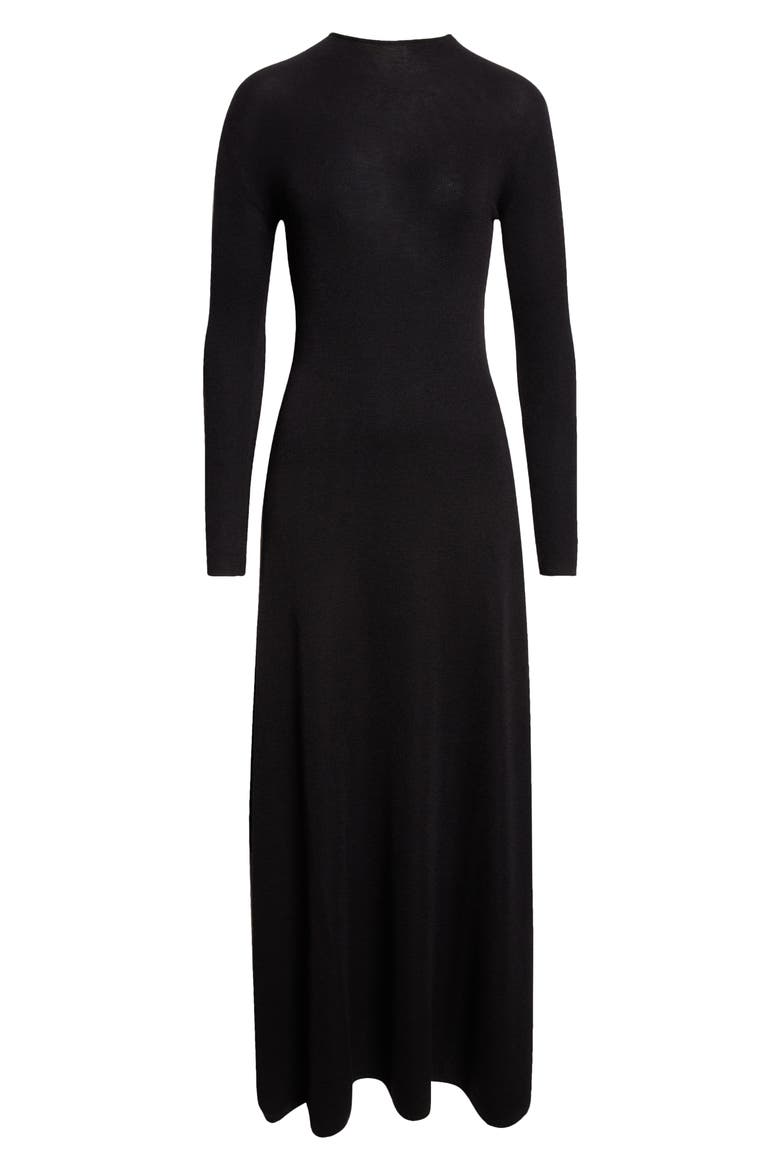 Long Sleeve Cashmere & Silk Blend Midi Sweater Dress, Alternate, color, LB999 BLACK