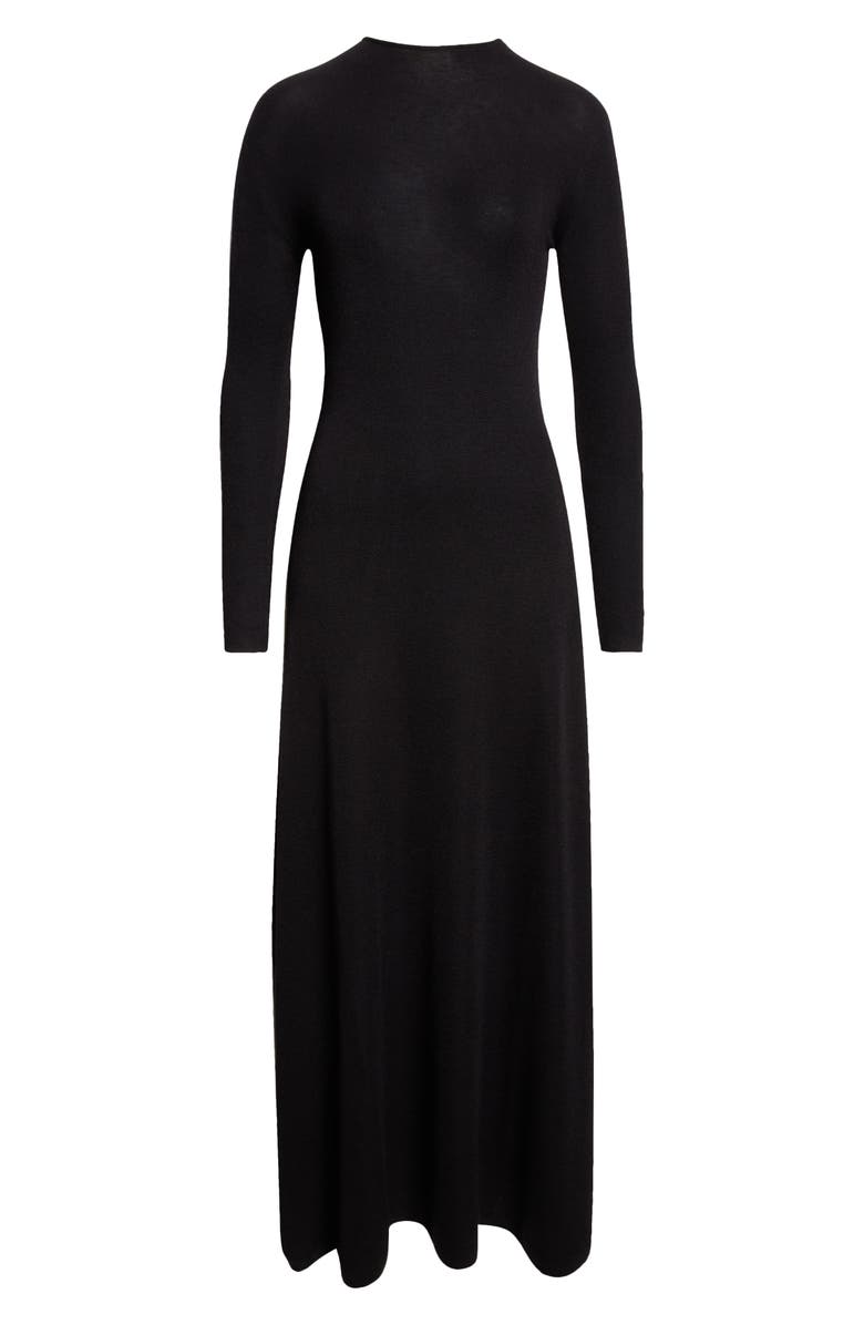 TOM FORD Long Sleeve Cashmere & Silk Blend Midi Sweater Dress, Alternate, color, Lb999 Black