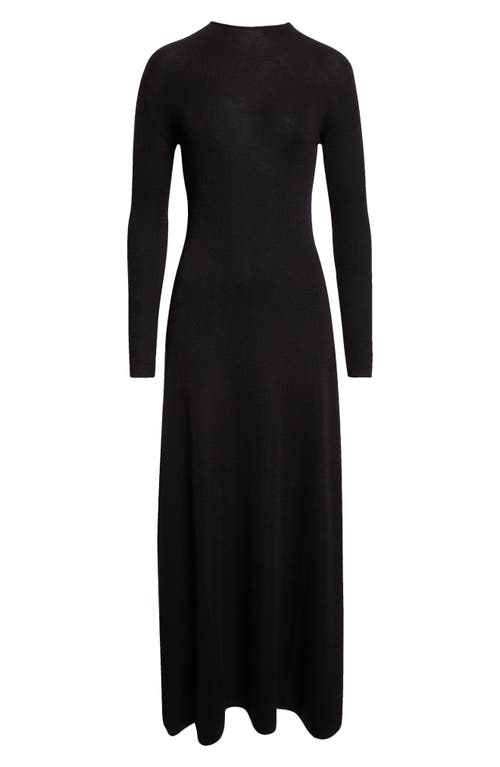 Tom Ford Long Sleeve Cashmere & Silk Blend Midi Sweater Dress In Black