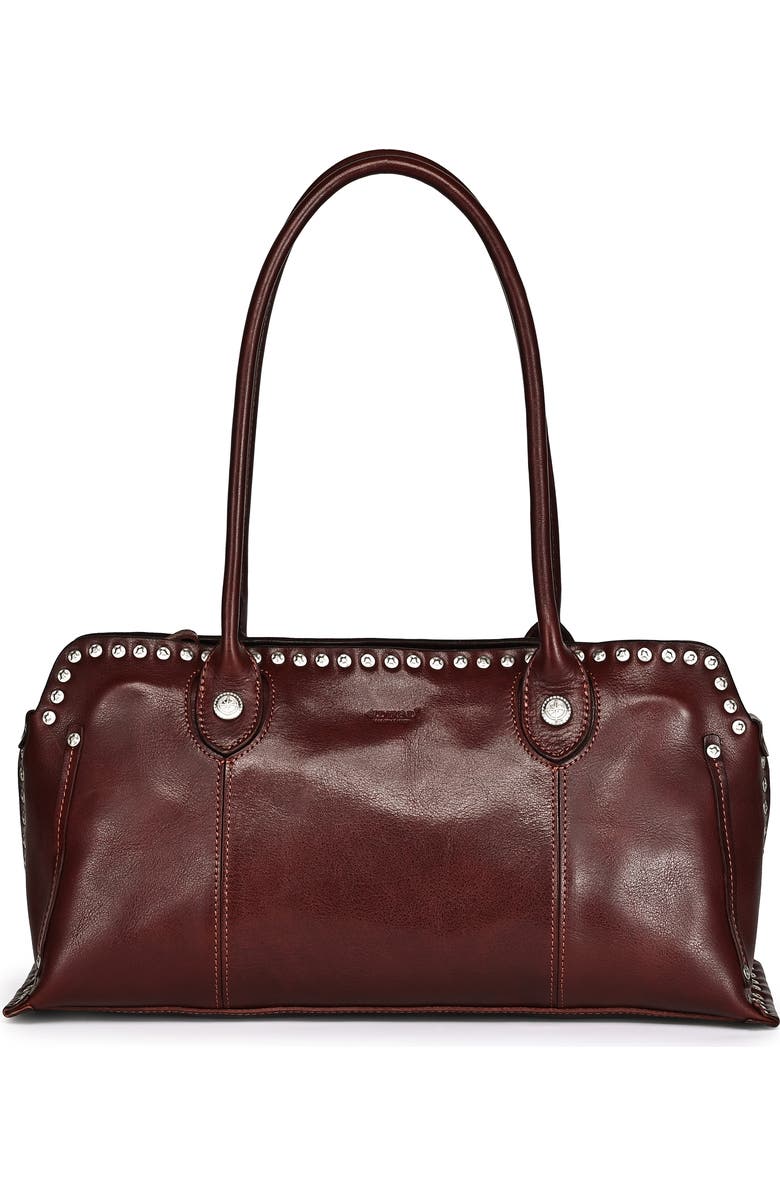 OLD TREND Soul Genuine Leather Studded Structured Shoulder Bag, Main, color, Brown