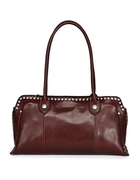 Soul Genuine Leather Studded Structured Shoulder Bag