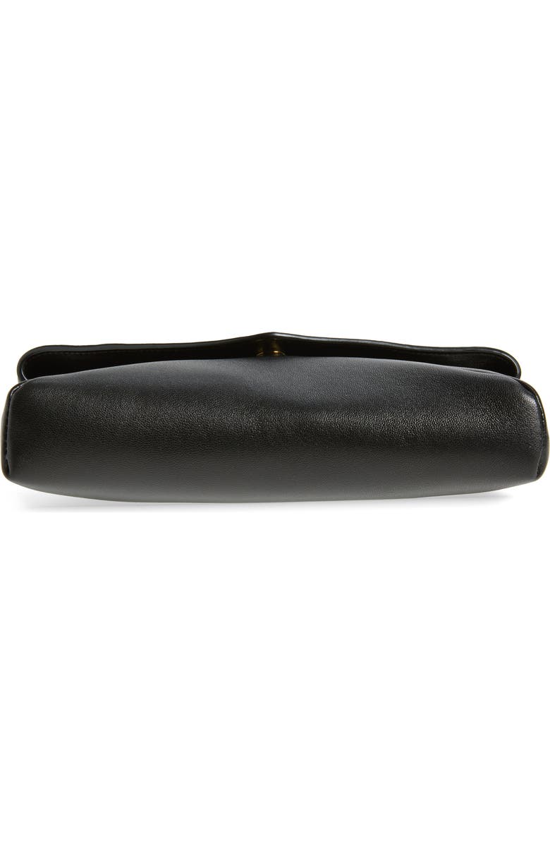 Saint Laurent Small Cassandre Leather Envelope Pouch Clutch, Alternate, color, Black