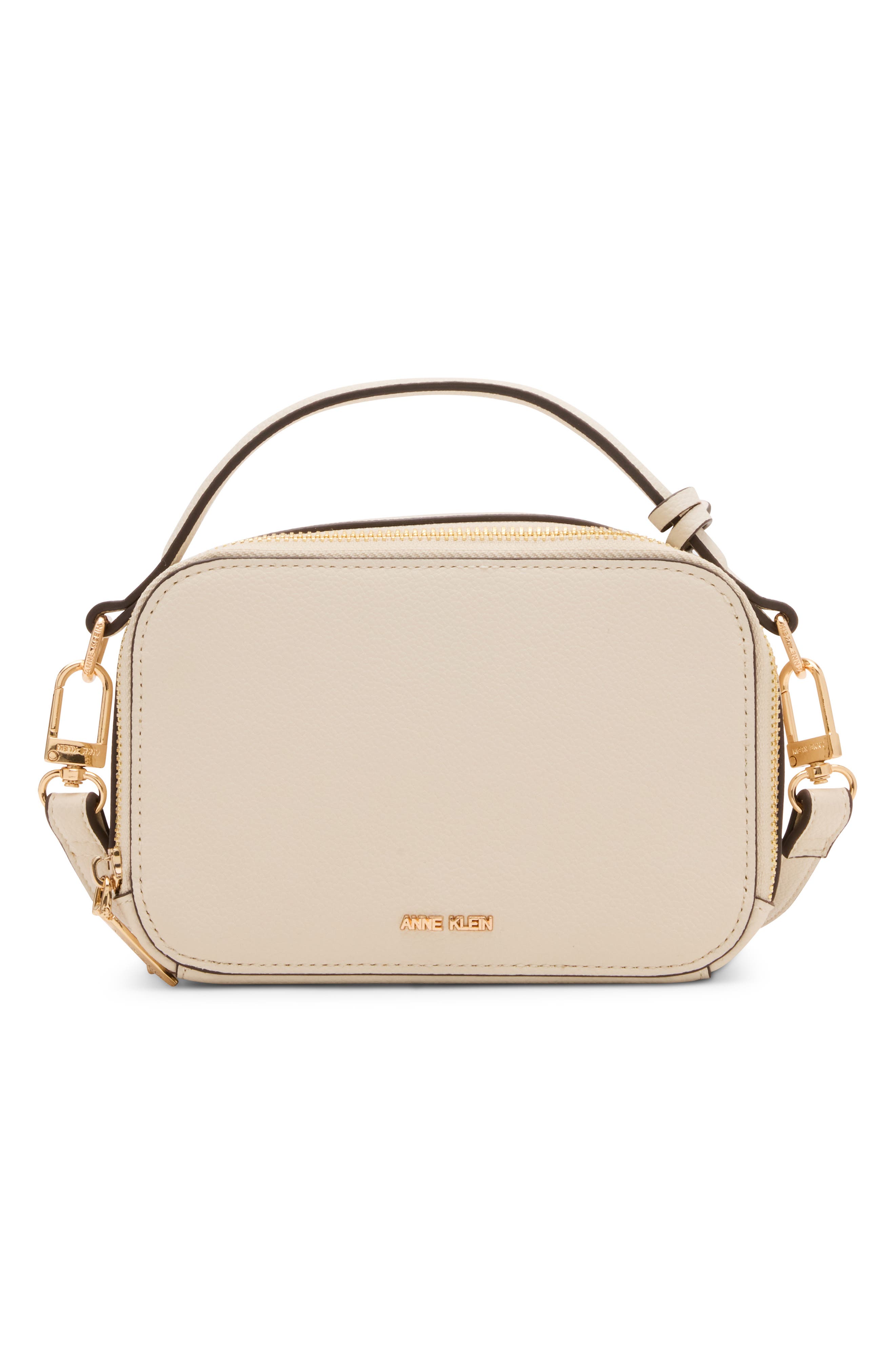 Anne Klein Top Handle Camera Crossbody Bag, Alternate, color, Parchment