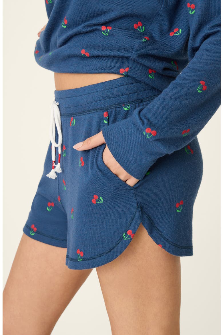 Cherry Print Pajama Shorts, Alternate, color, TRUE NAVY