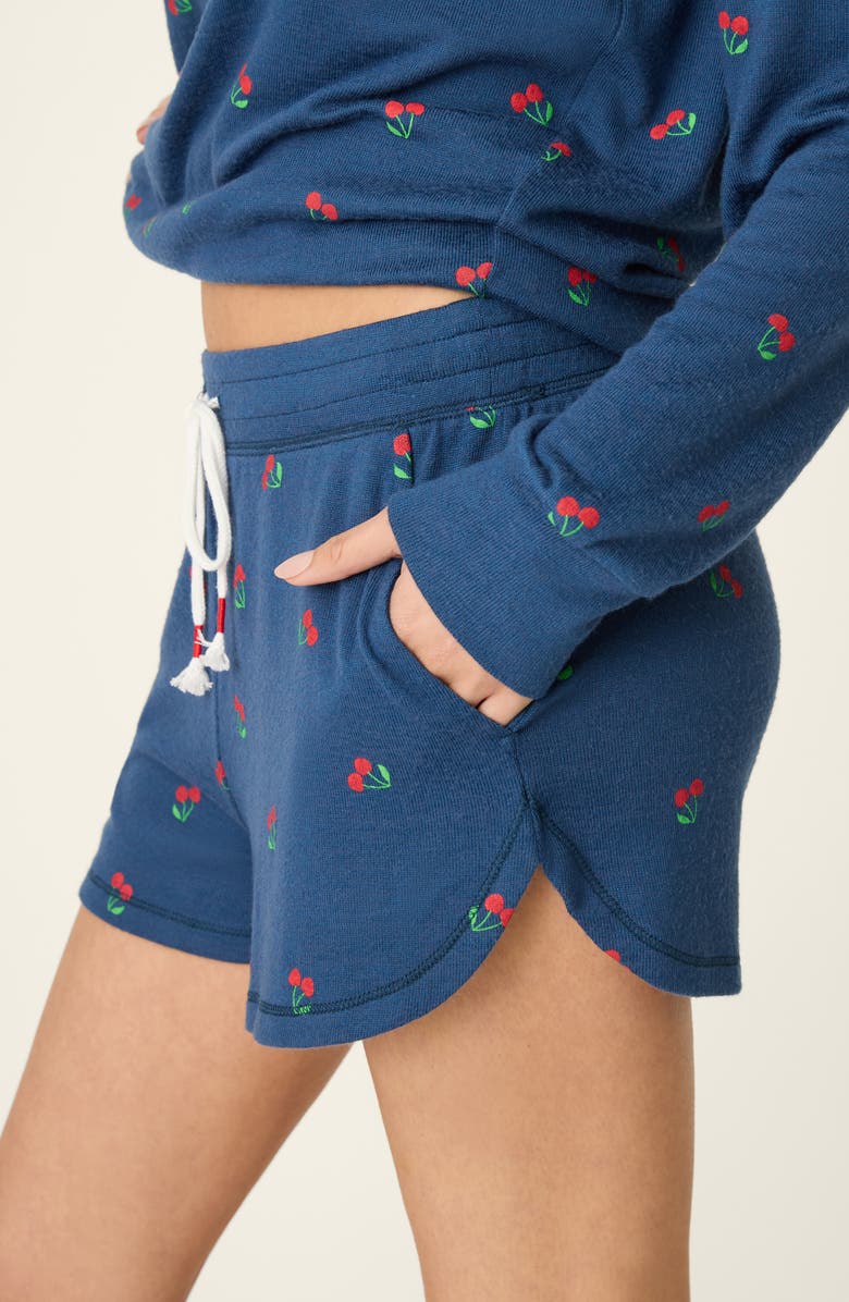 PJ Salvage Cherry Print Pajama Shorts, Alternate, color, True Navy