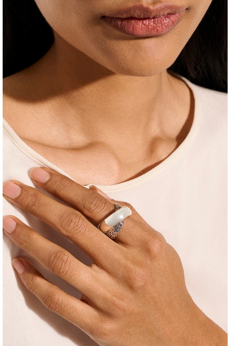 JH Essentials Sterling Silver 14mm Crossed Ring, Alternate, color, SILVER