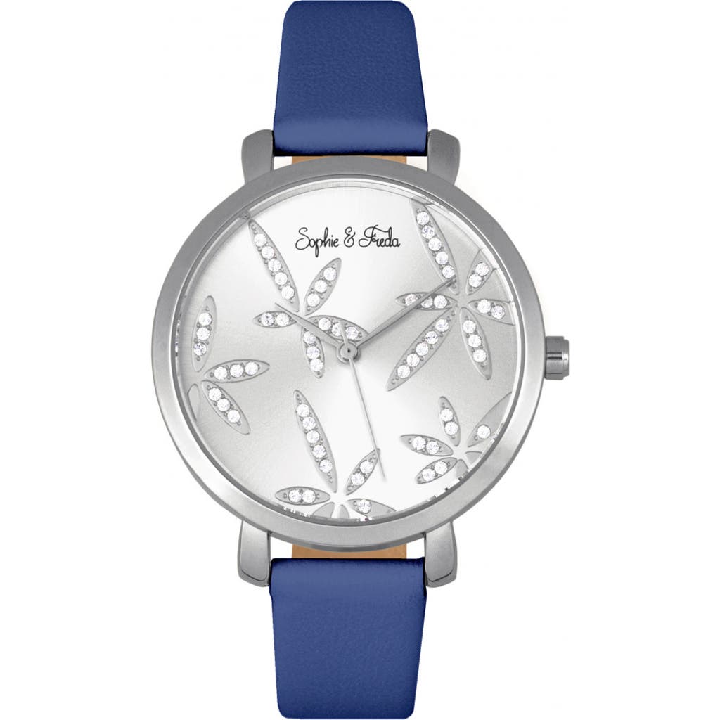 Sophie And Freda Sophie & Freda Key West Leather-band Watch W/swarovski Crystals In Multi