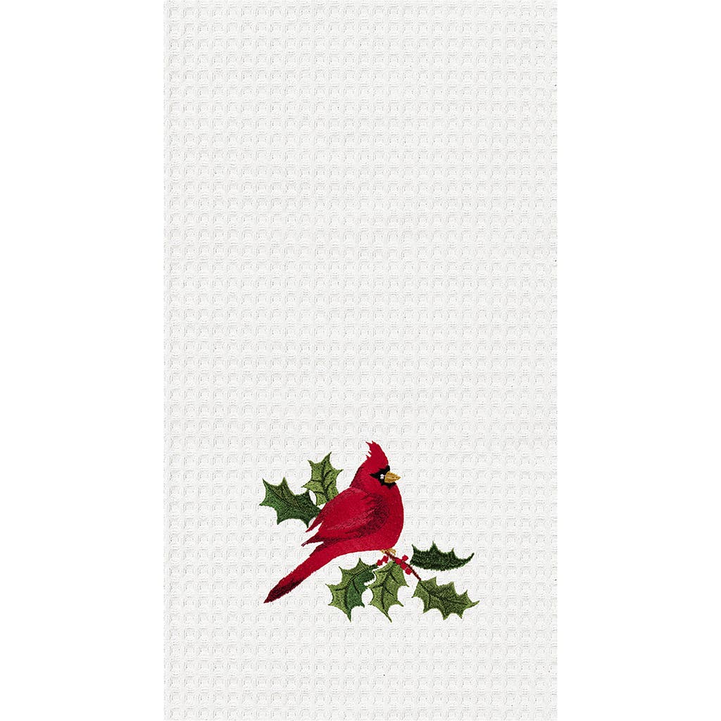 C & F Home C&f Home Cardinal Waffle Weave Cotton Kitchen Towel In White