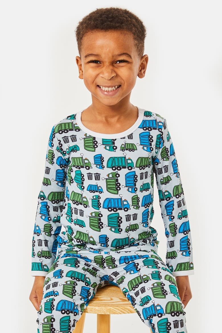 Long Sleeve Pajama Set - Garbage Trucks, Main, color, Garbage Trucks