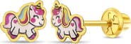 In Season Jewelry 14k Simply Unicorn Earrings