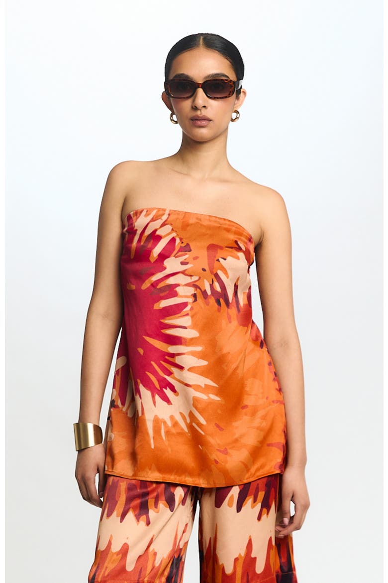 Anais Strapless Top Magma, Main, color, Magma Orange