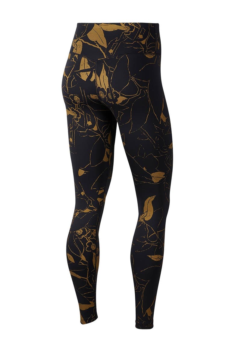 Printed High Rise Leggings, Alternate, color, BLACK/WHITE