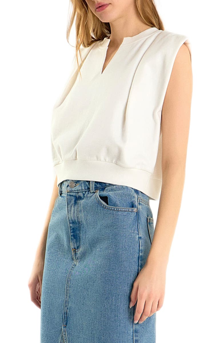 Endless Rose Power Shoulder Sweatshirt Top, Alternate, color, Off White