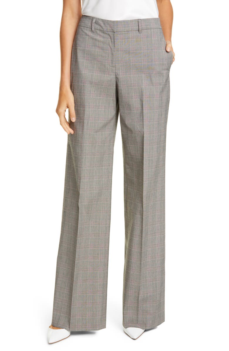 Lafayette 148 New York Dalton Wide Leg Pants, Main, color, Black Multi