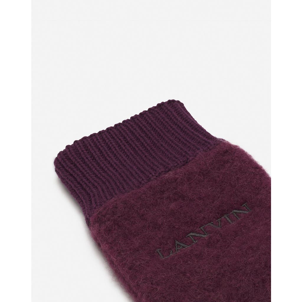 Lanvin Wool Mittens Gloves In Burgundy
