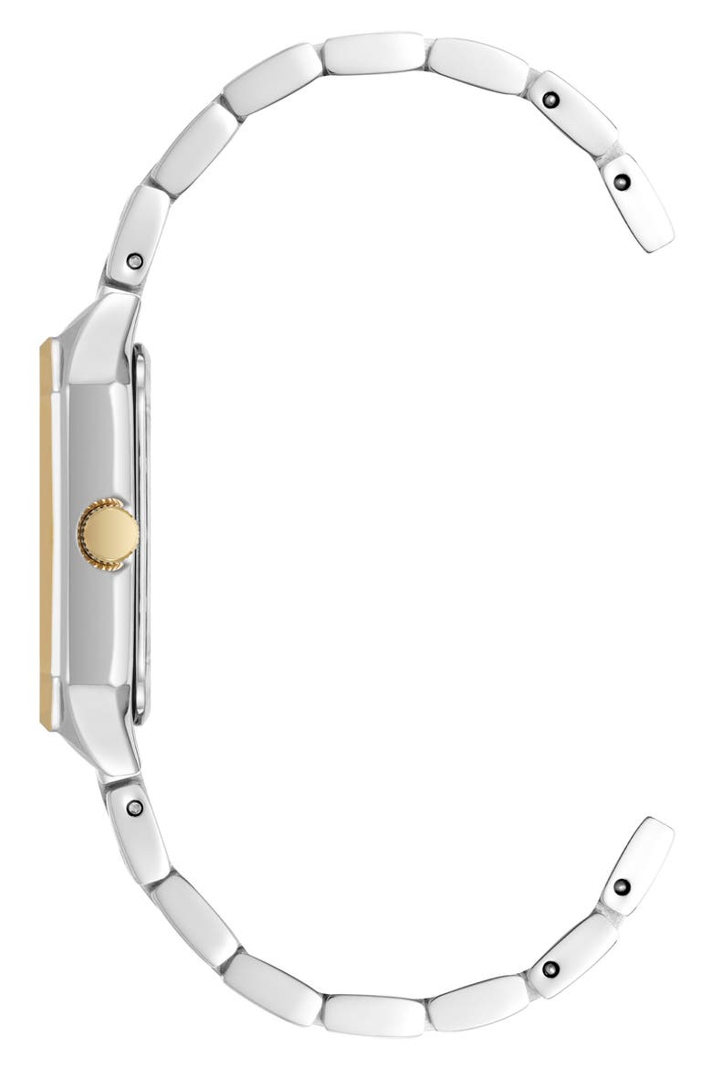 Mixed Metal Diamond Dial Three Hand Quartz Watch, 26mm x 37mm, Alternate, color, SILVER/ TWO-TONE