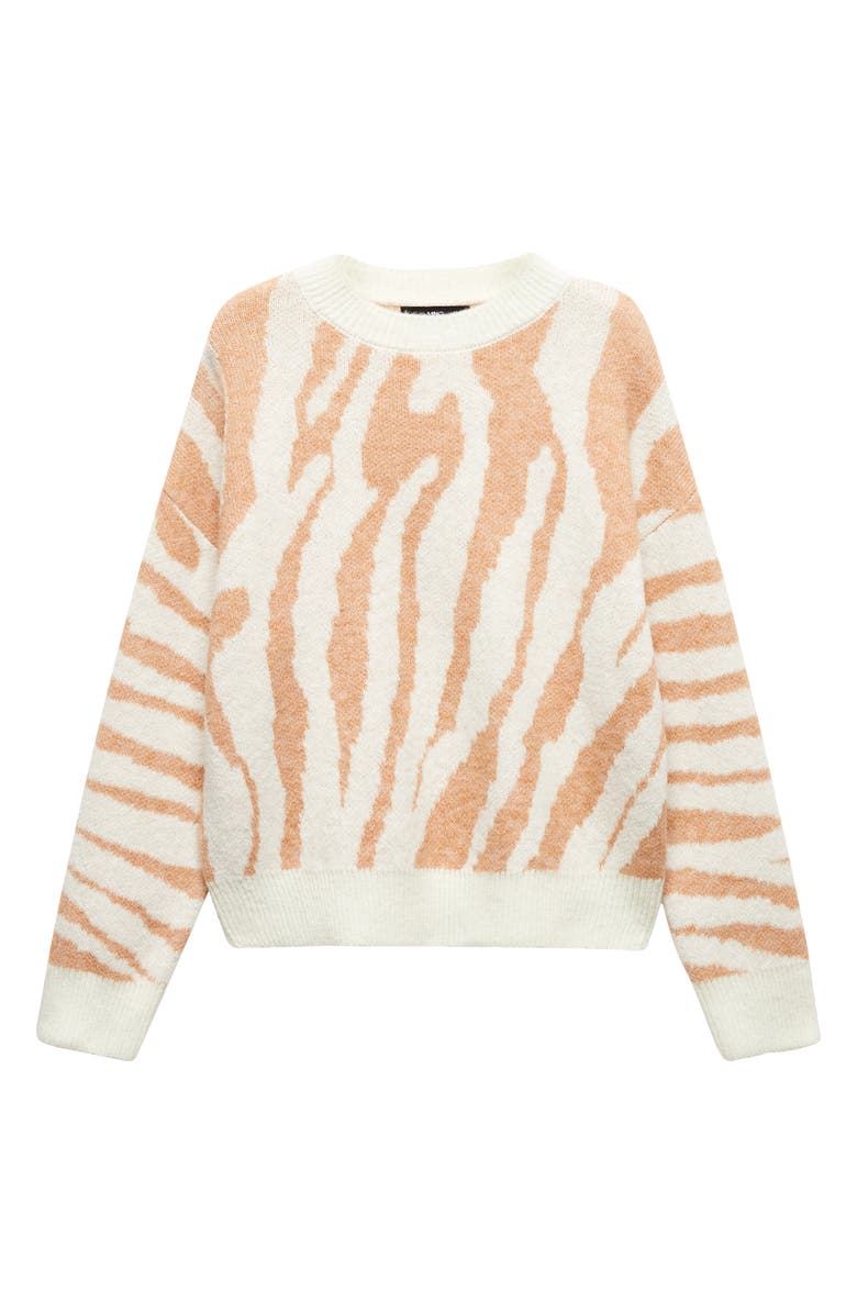 MANGO Animal Pattern Crewneck Sweater, Alternate, color, 