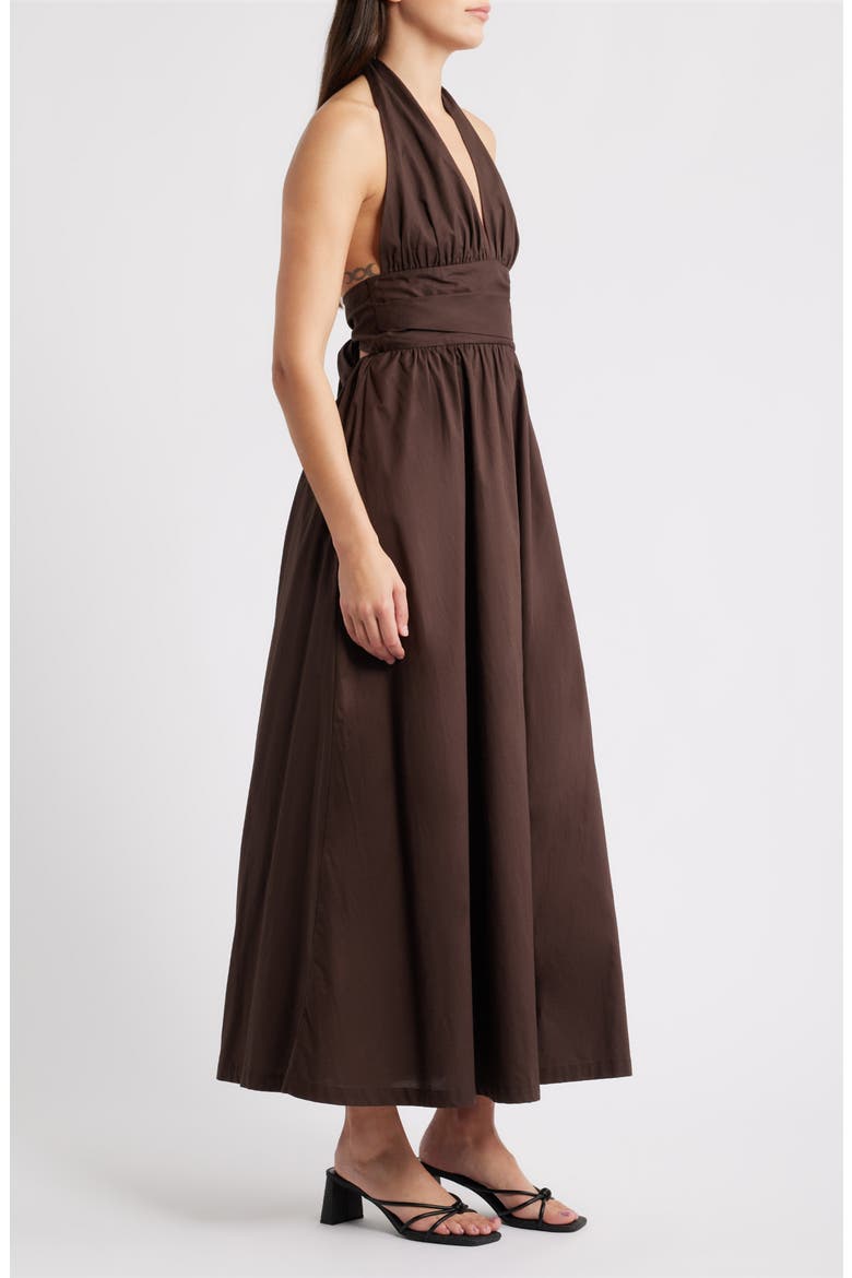 Lido Halter Maxi Dress, Alternate, color, ESPRESSO