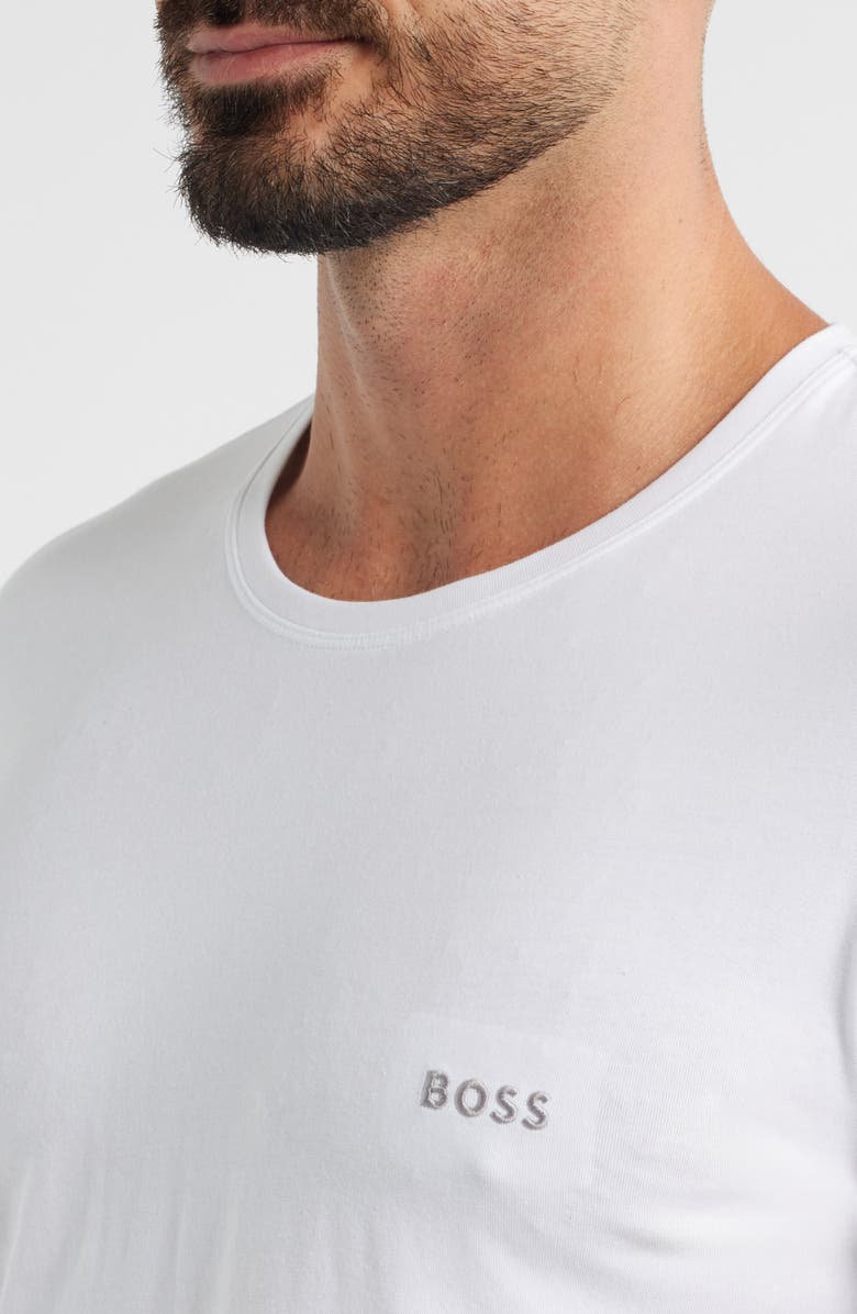 BOSS Mix Match Long Sleeve Stretch Cotton Pajama T-Shirt, Alternate, color, Open White