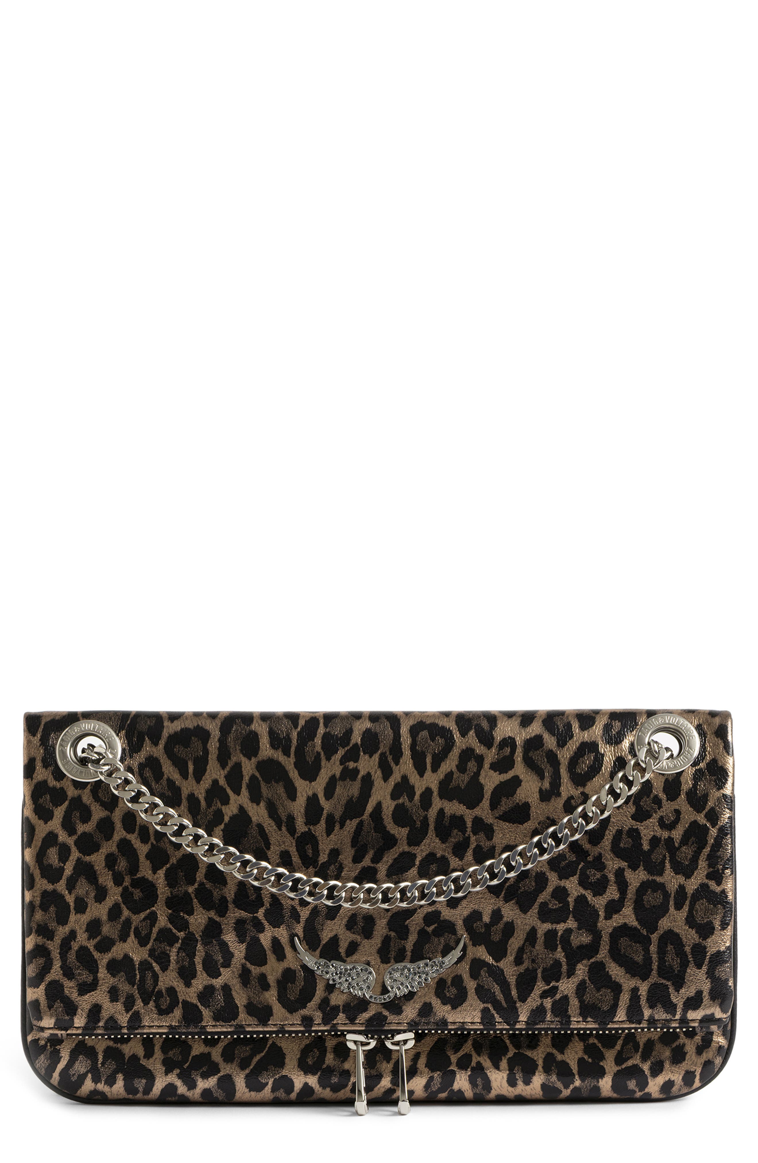 Zadig 
Voltaire Rock II Metallic Leather Shoulder Bag, Main, color, Silver