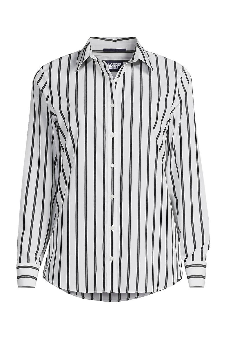No Iron Supima Cotton Long Sleeve Shirt, Alternate, color, Black Dual Stripe