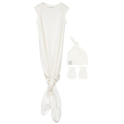 Ely's & Co. Knot Wearable Blanket, Knot Hat & Mitten Set In Ivory