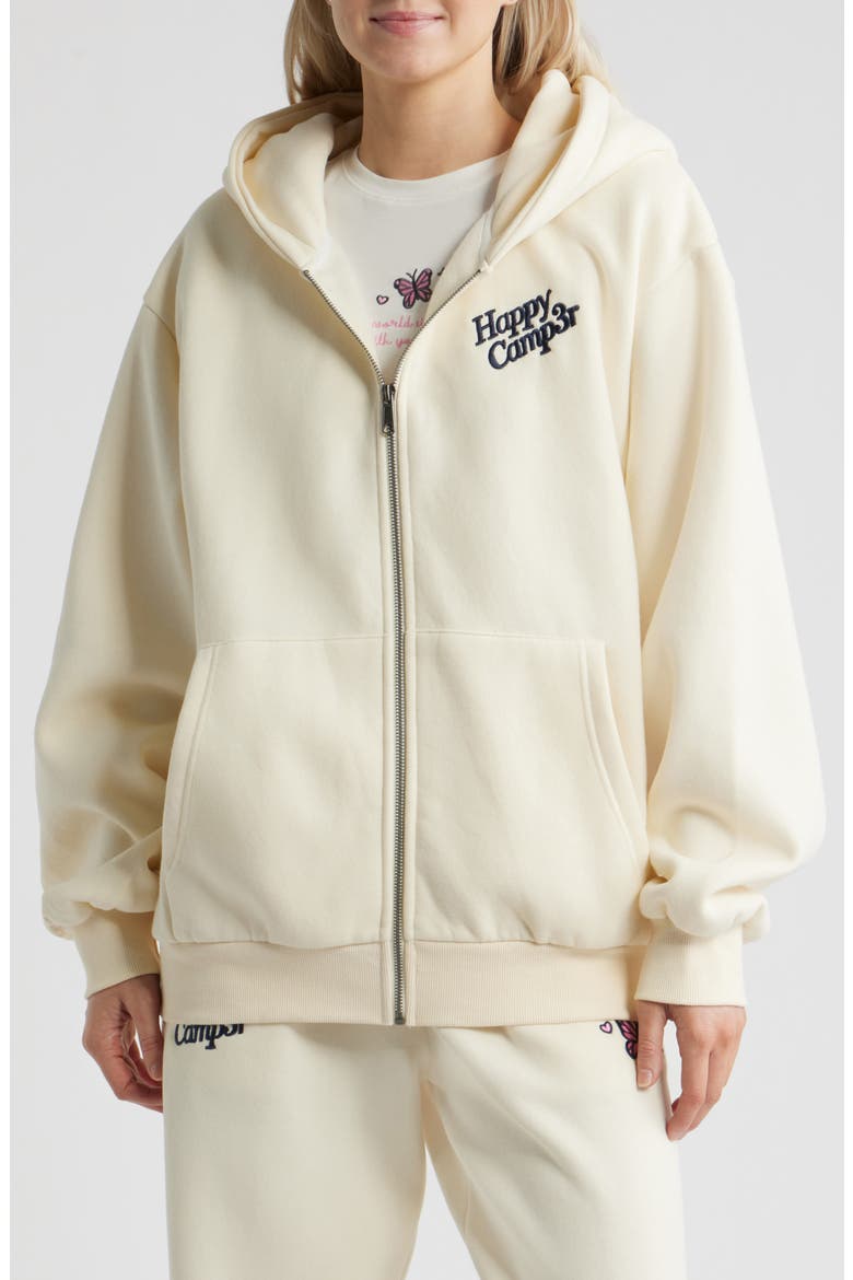World is Better Zip-Up Hoodie, Alternate, color, CREAM