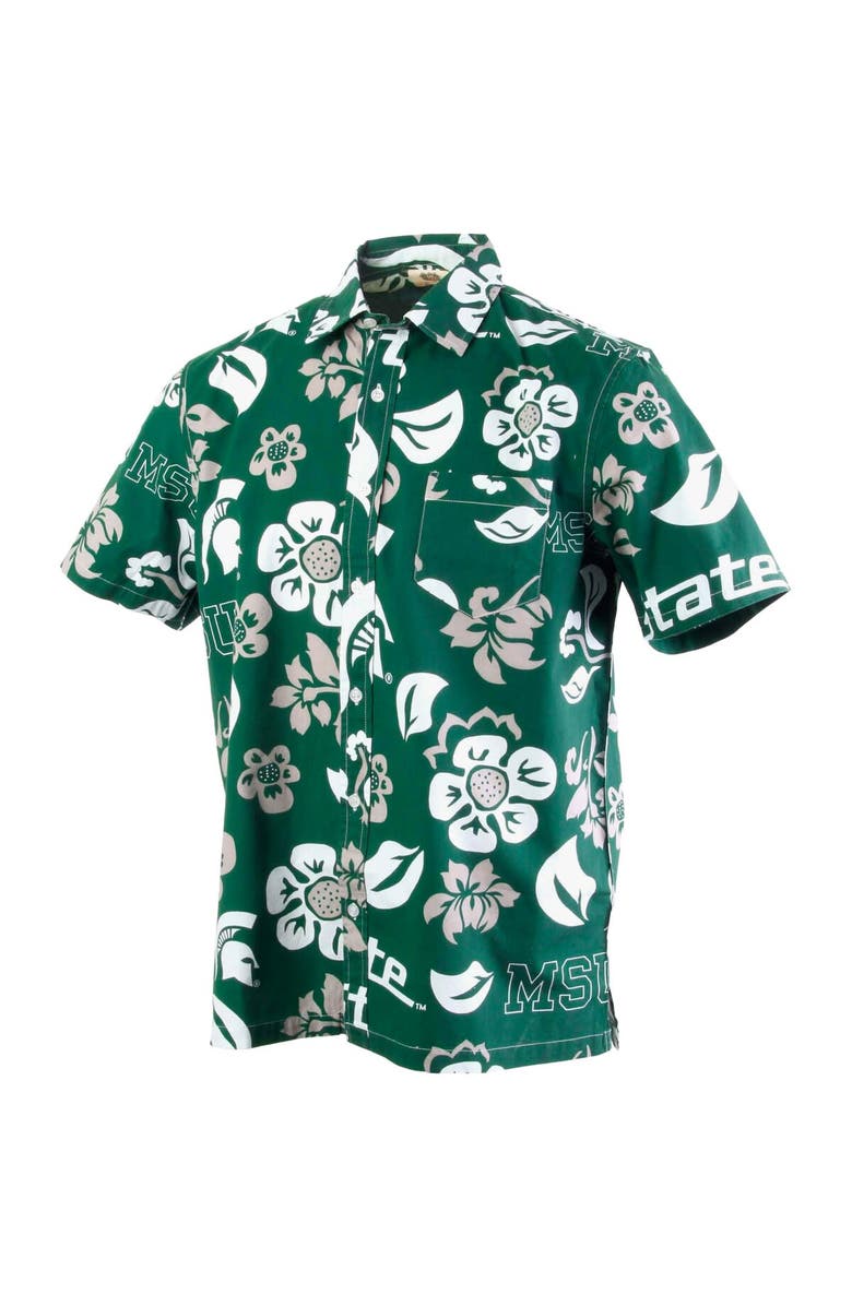Wes & Willy Men's Wes & Willy Green Michigan State Spartans Floral Button-Up Shirt, Alternate, color, Green