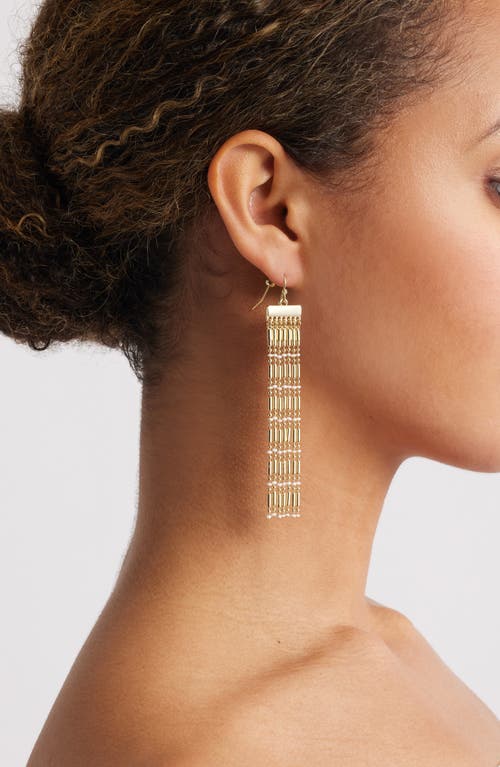Nordstrom Enamel Dot Ball Chain Fringe Earrings