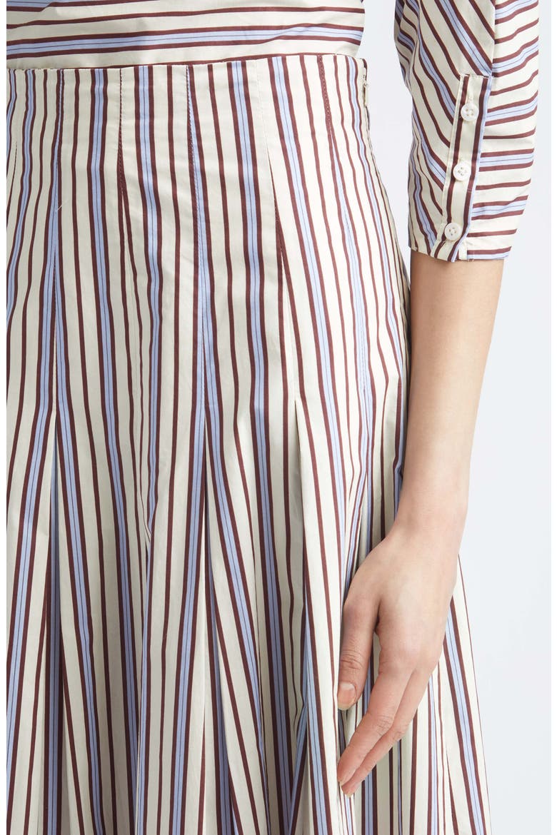 Stripe Full Cotton Skirt, Alternate, color, CREAM MULTI