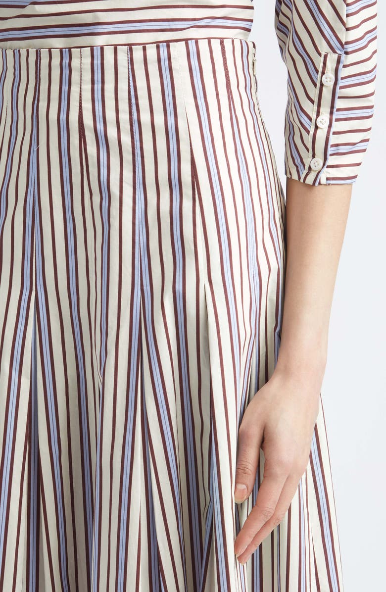 Lela Rose Stripe Full Cotton Skirt, Alternate, color, Cream Multi