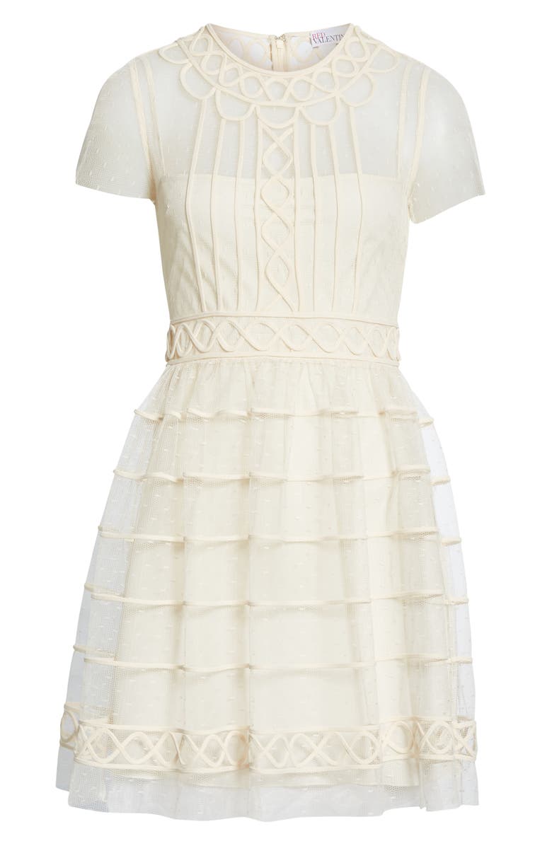RED Valentino Tiered Point d'Esprit Dress, Alternate, color, 