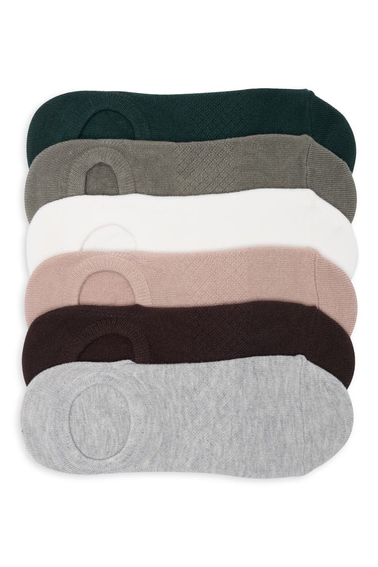 6-Pack No-Show Socks, Main, color, WARM/ FALL MULTI 2