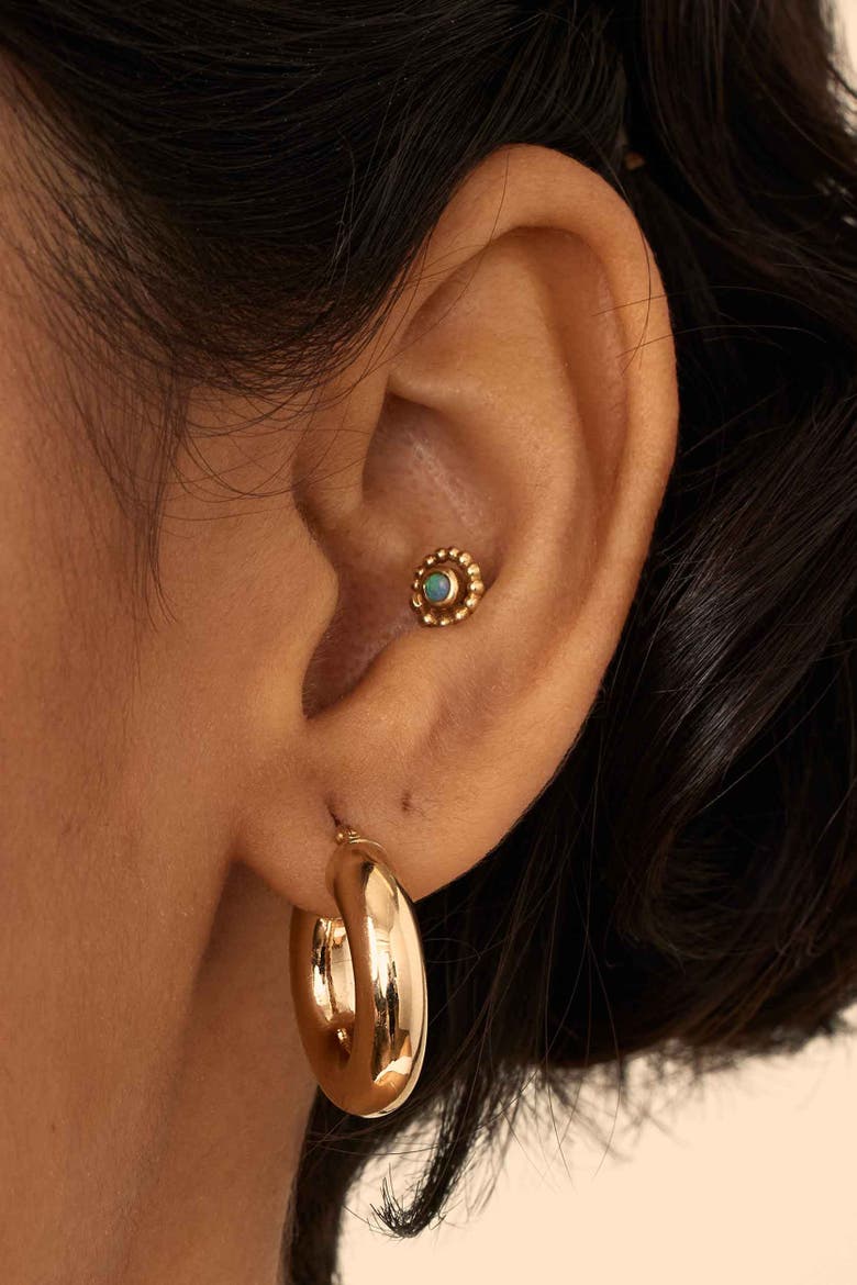 14K Gold Everything Bold Midi Hoops, Alternate, color, Yellow Gold