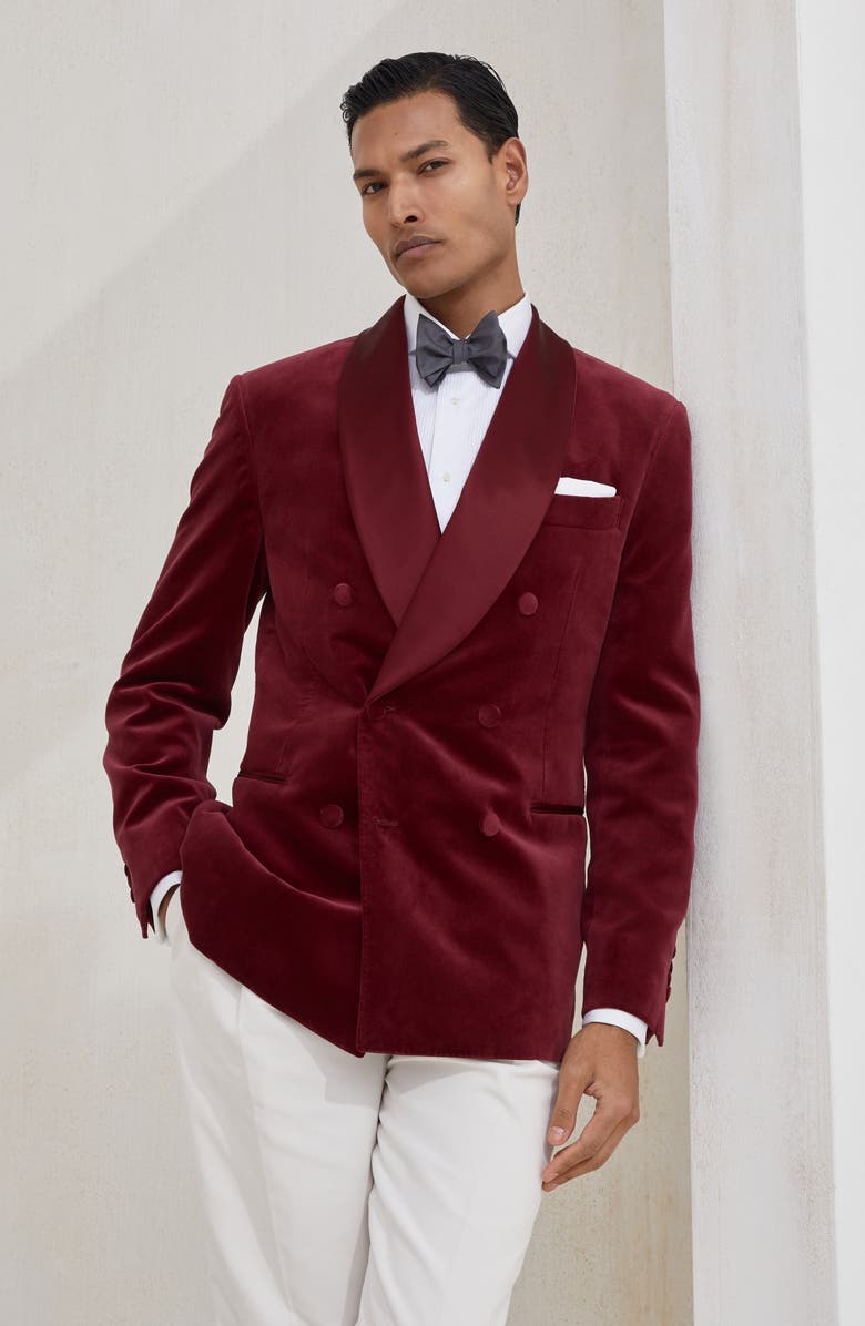 Brunello Cucinelli Tuxedo Jacket, Alternate, color, Amaranth