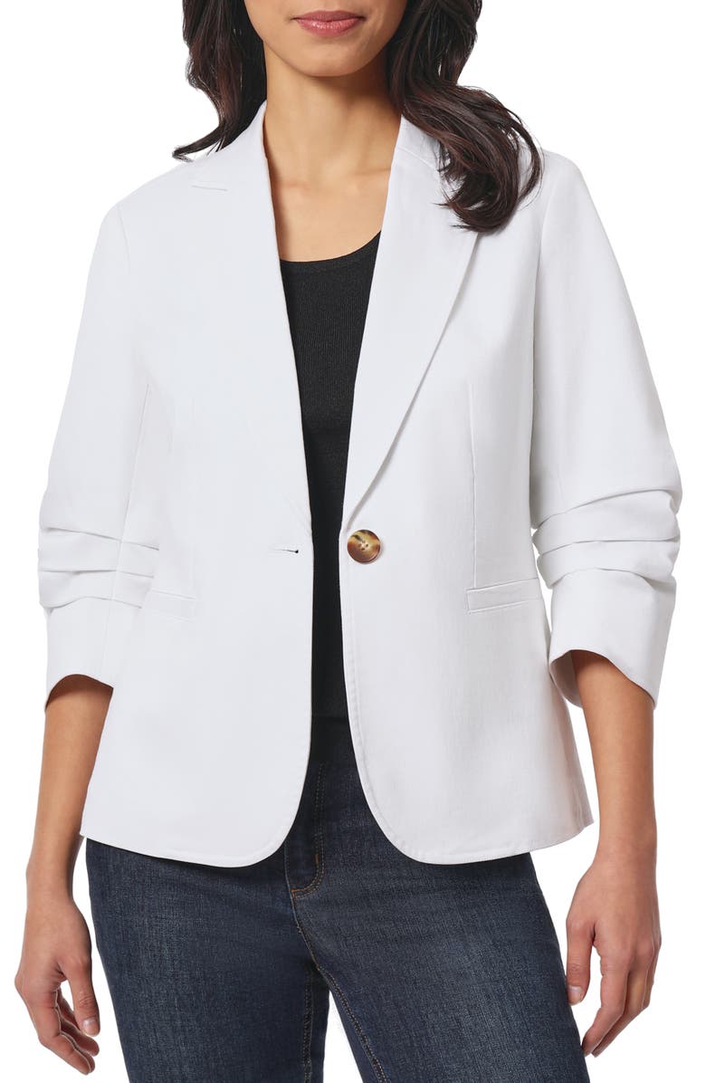 Jones New York City Pleat Sleeve Denim Blazer, Main, color,