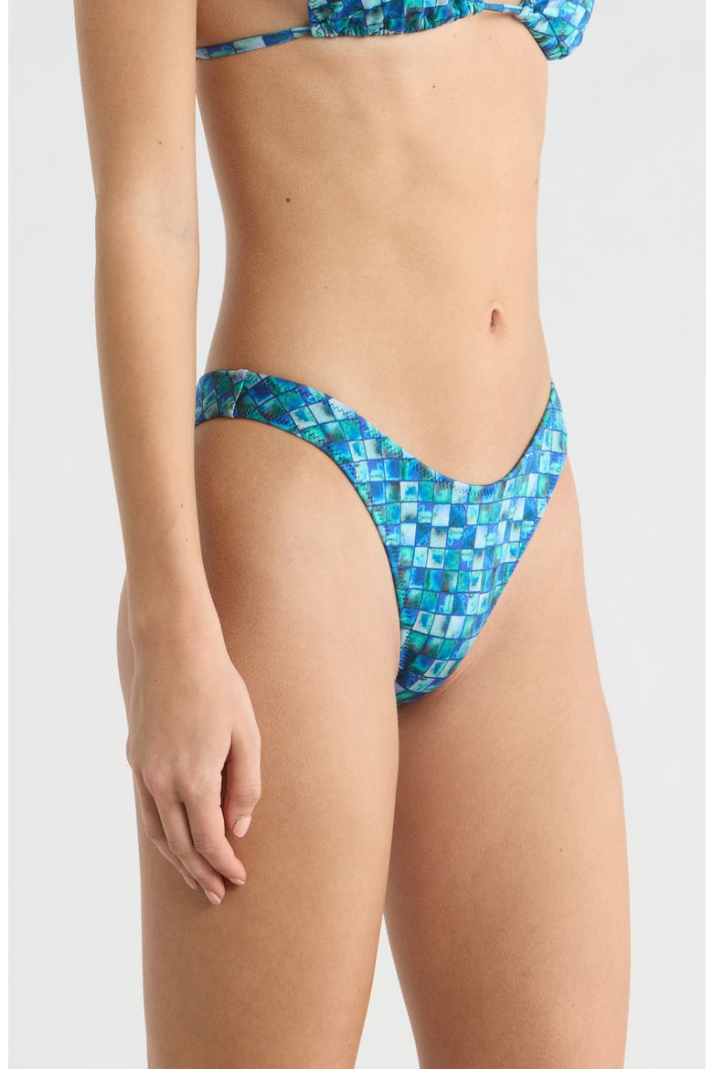 Rae Shine High Cut Bikini Bottoms, Alternate, color, BLUE MULTI