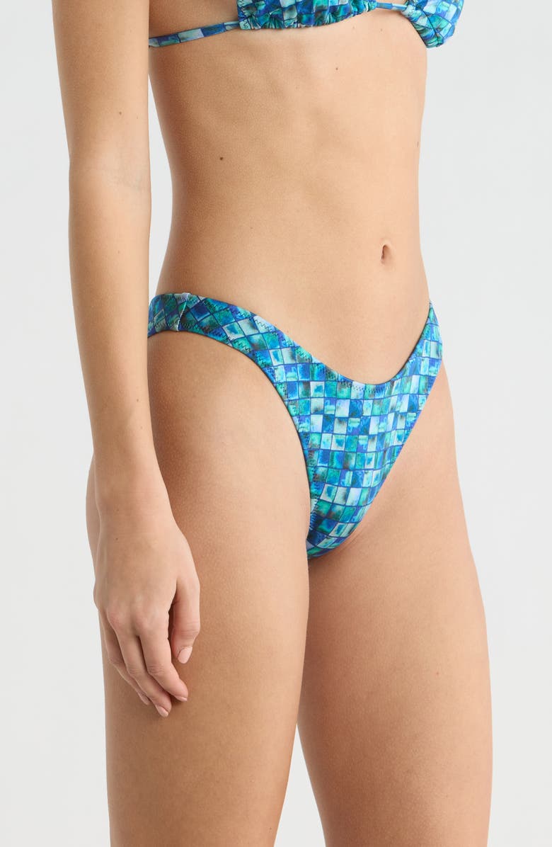 PacSun Rae Shine High Cut Bikini Bottoms, Alternate, color, Blue Multi