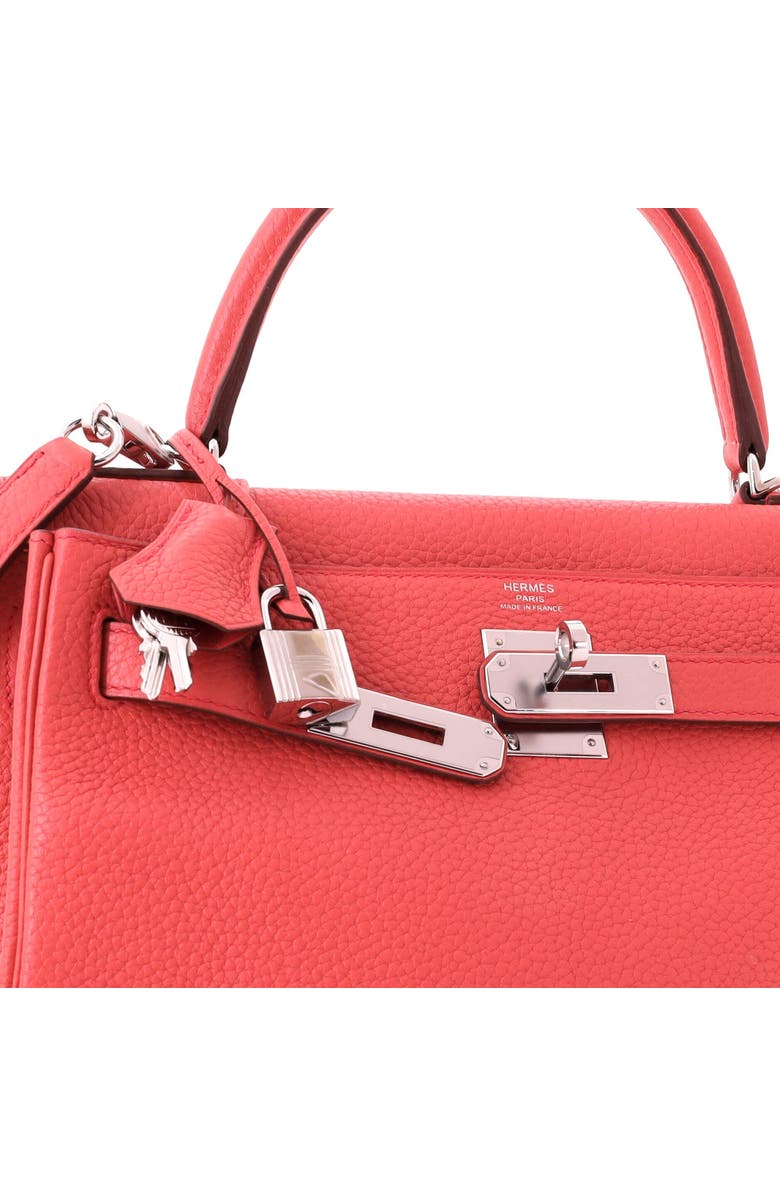 Pre-Owned Hermes Kelly Handbag Pink Clemence with Palladium Hardware 28, Alternate, color, Bougainvillier