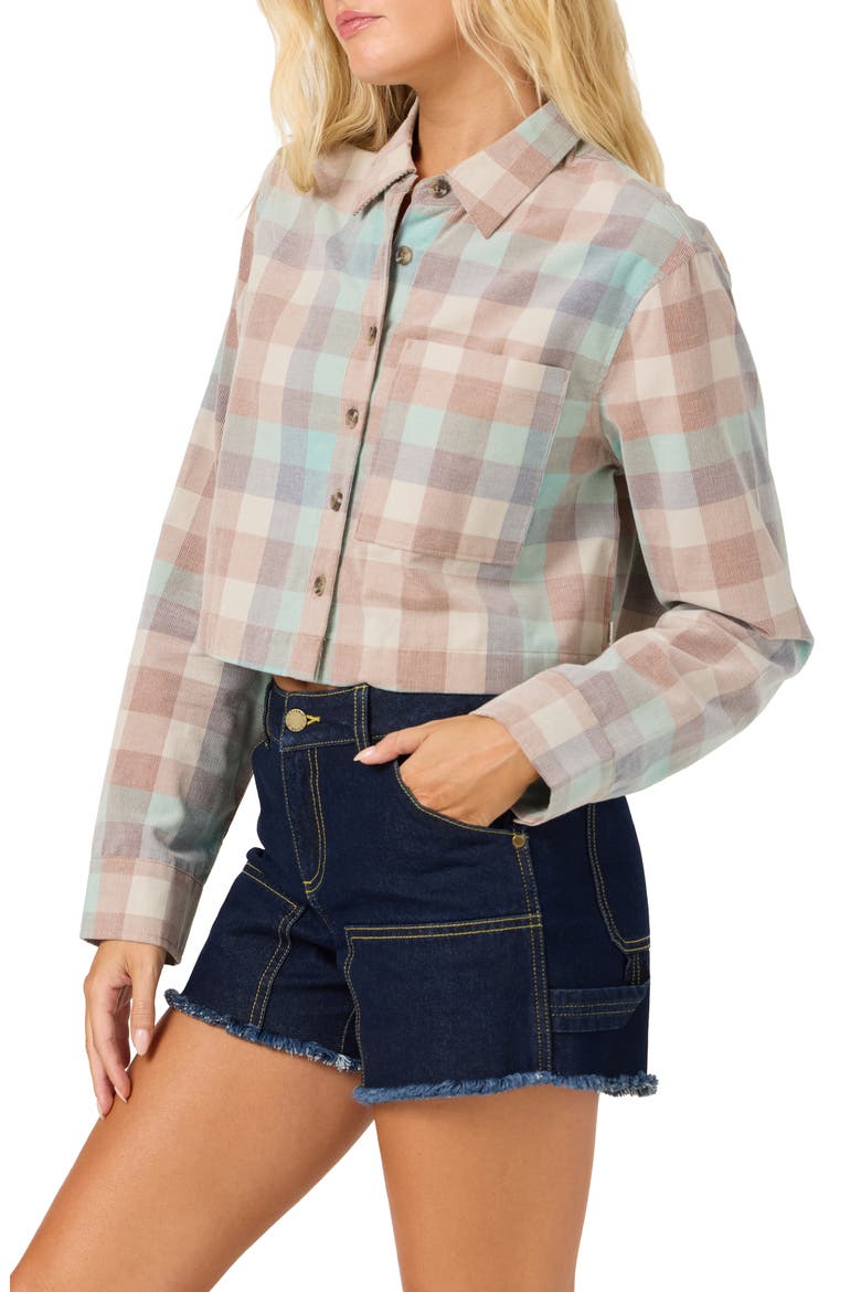 Pippa Corduroy Crop Shirt, Alternate, color, CAROB BROWN