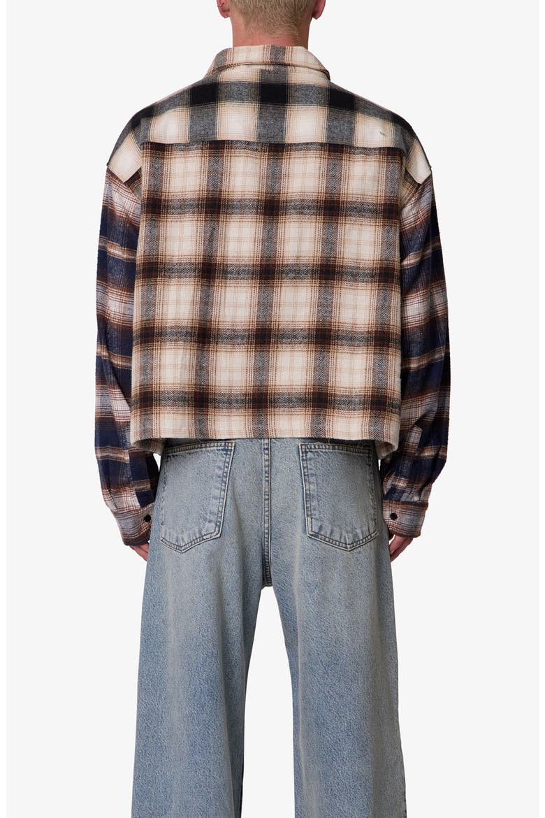 PANELED FLANNEL SHIRT, Alternate, color, BEIGE MULTI