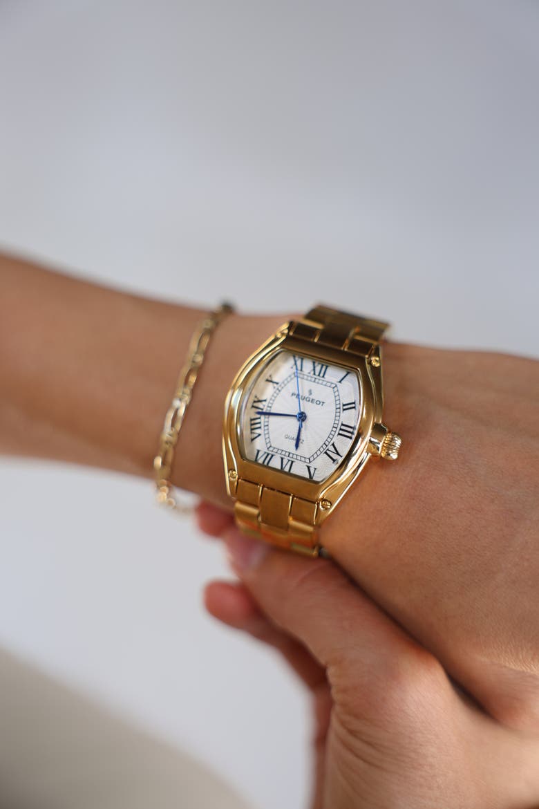 Status Roman Numeral Barrel Bracelet Watch- 36x33MM, Alternate, color, Gold