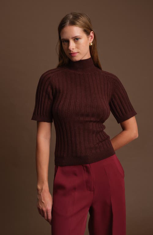Deluc Oliver Rib Turtleneck Sweater In Burgundy