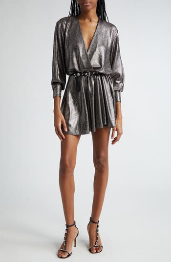 Isabel Marant Étoile Alexane Metallic Long Sleeve Minidress Isabel Marant Étoile Alexane Metallic Long Sleeve Minidress