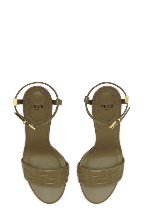 Fendi Woman Sandals Military Green Size 6 Leather In Green